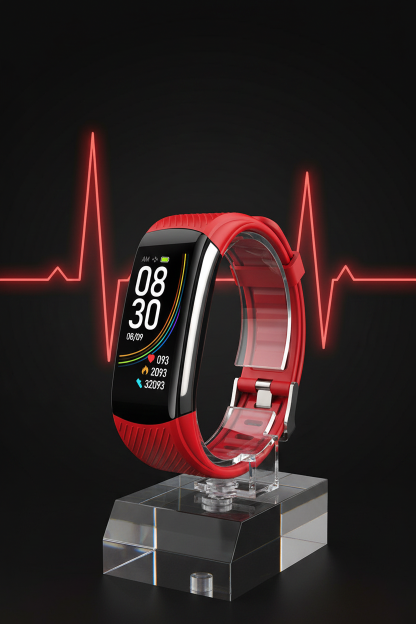 Smart Watch Red — Heart Rate