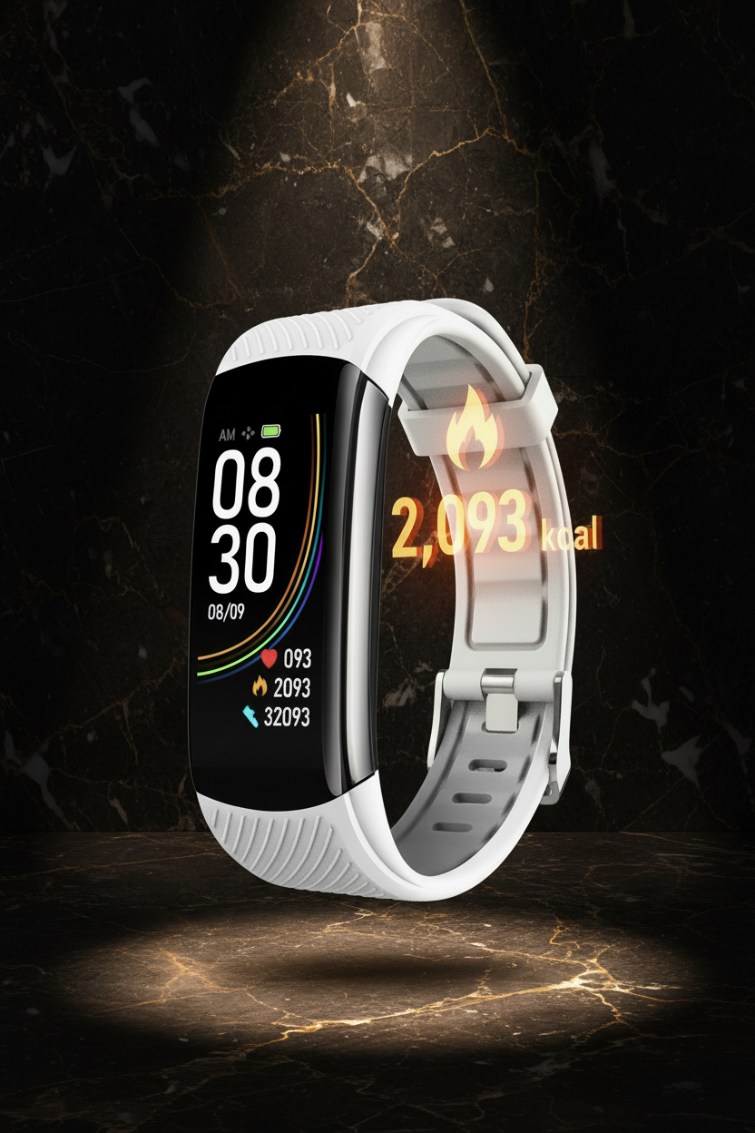 Smart Watch White — Marble Luxury Background