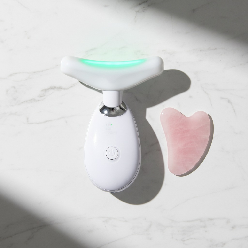 EMS Thermal Neck & Face Massager | Microcurrent, LED & Heat Wellness Device Vertex Health